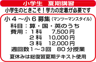 浦安市 船橋市の小学生の学習塾 親身になって指導 熱血指導